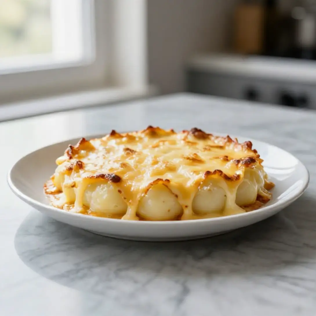Een heerlijke aardappelgratin bereid in de airfryer.
