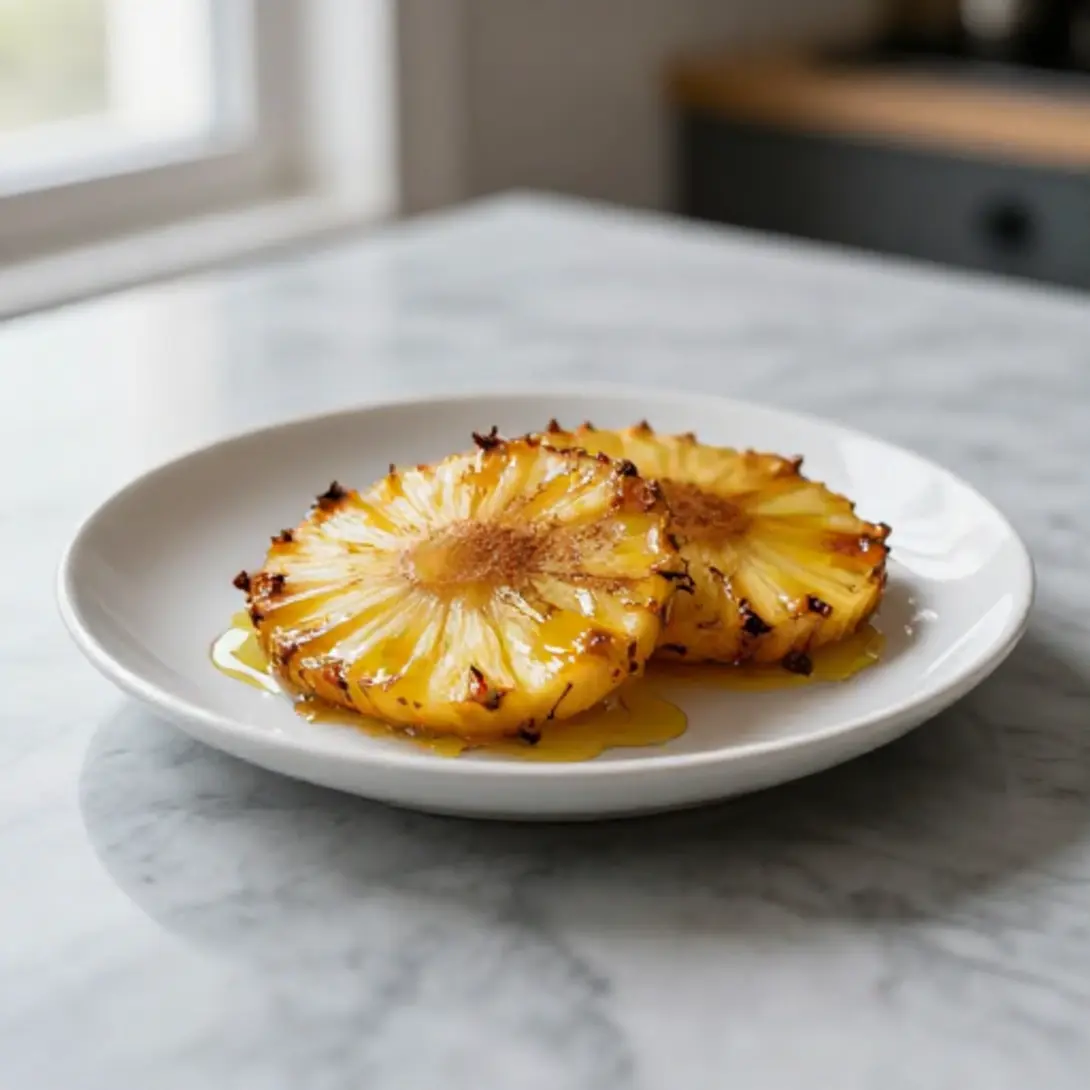 Ananas in de Airfryer, een heerlijke en gezonde snack.