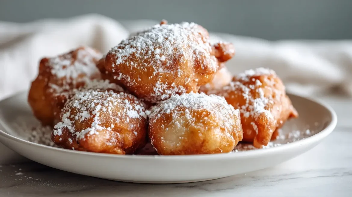 Heerlijke appelbeignets gebakken in de airfryer.