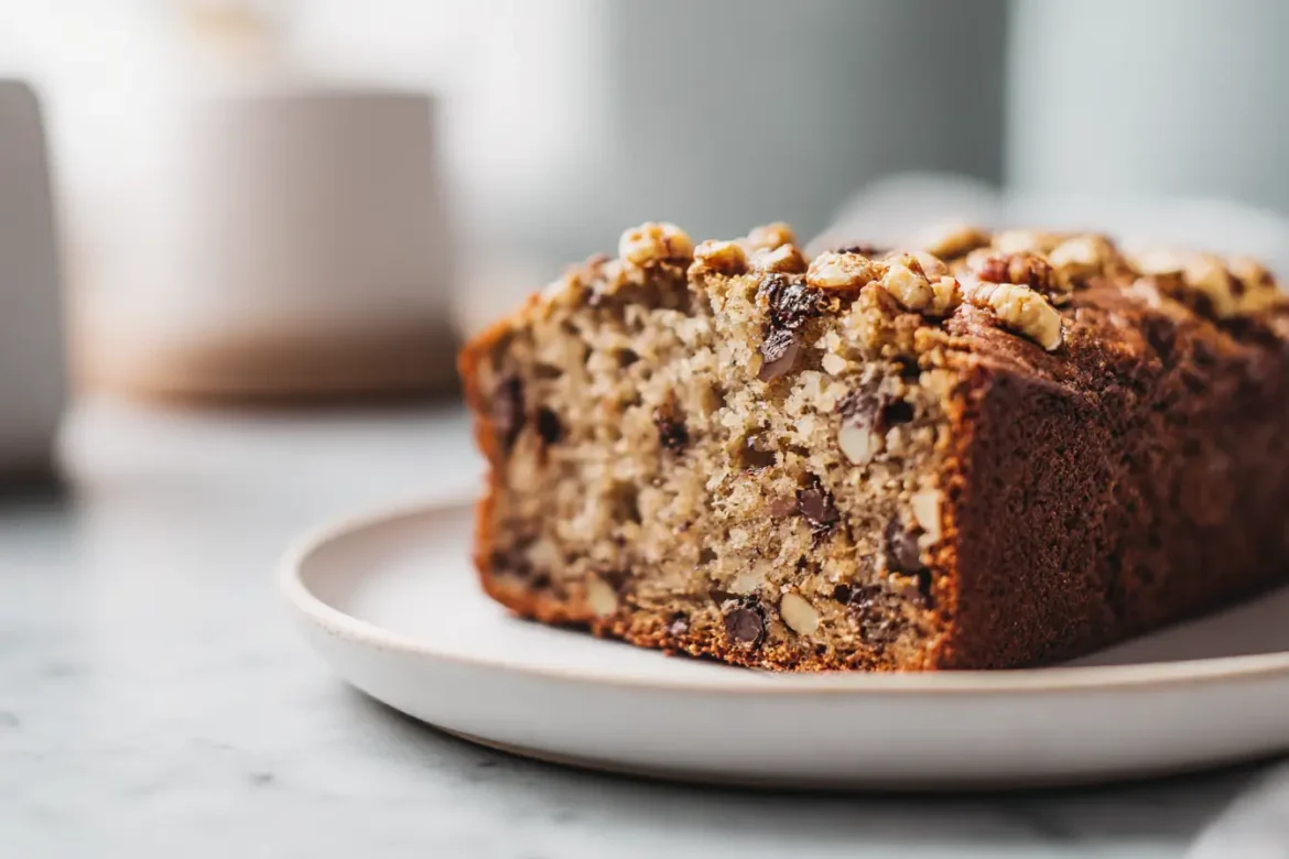 Een heerlijk en luchtig bananenbrood gemaakt in de airfryer.
