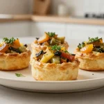 Heerlijke bladerdeeg taartjes hartig, perfect voor een feestje of als snack.