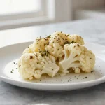 Heerlijke bloemkool steak bereid in de airfryer.