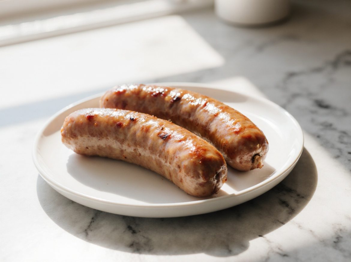 Een lekkere braadworst bereid in de airfryer.