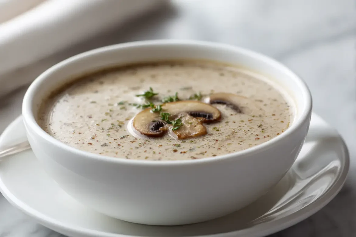 Een heerlijke champignonsoep gemaakt in de airfryer.