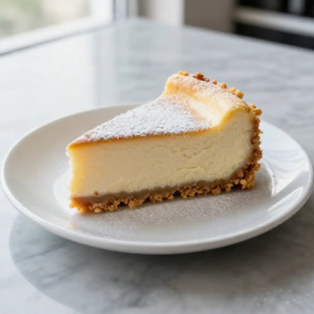 Deze cheesecake is bereid in de airfryer voor een perfect resultaat.