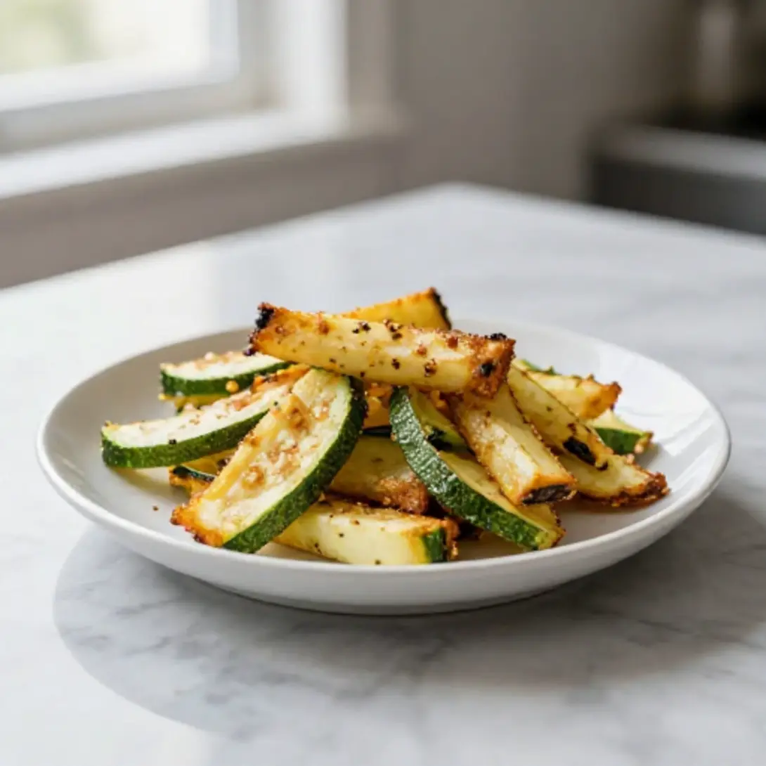 Heerlijke courgette friet in de Airfryer, perfect voor een snelle maaltijd.