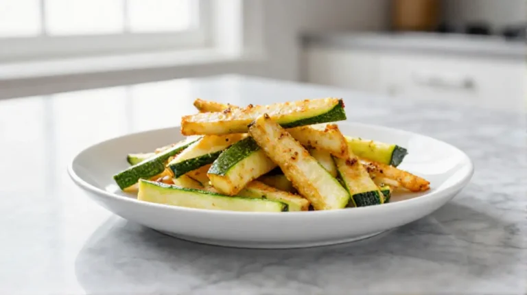 Heerlijke courgette friet in de Airfryer, knapperig en gezond.