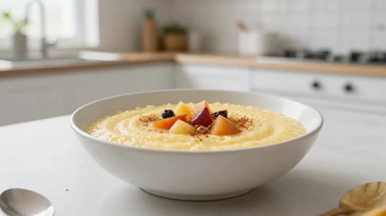 Griesmeelpap in de Airfryer Heerlijke griesmeelpap bereid in de Airfryer voor een perfecte textuur.
