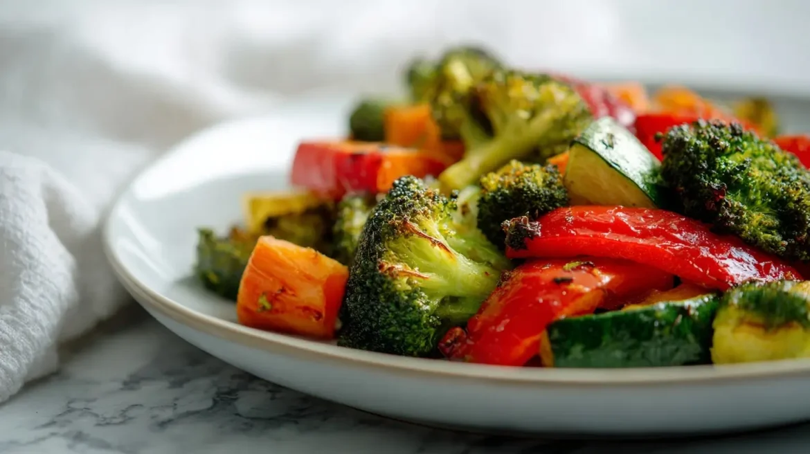 Een smakelijke mix van groente bereid in de airfryer.