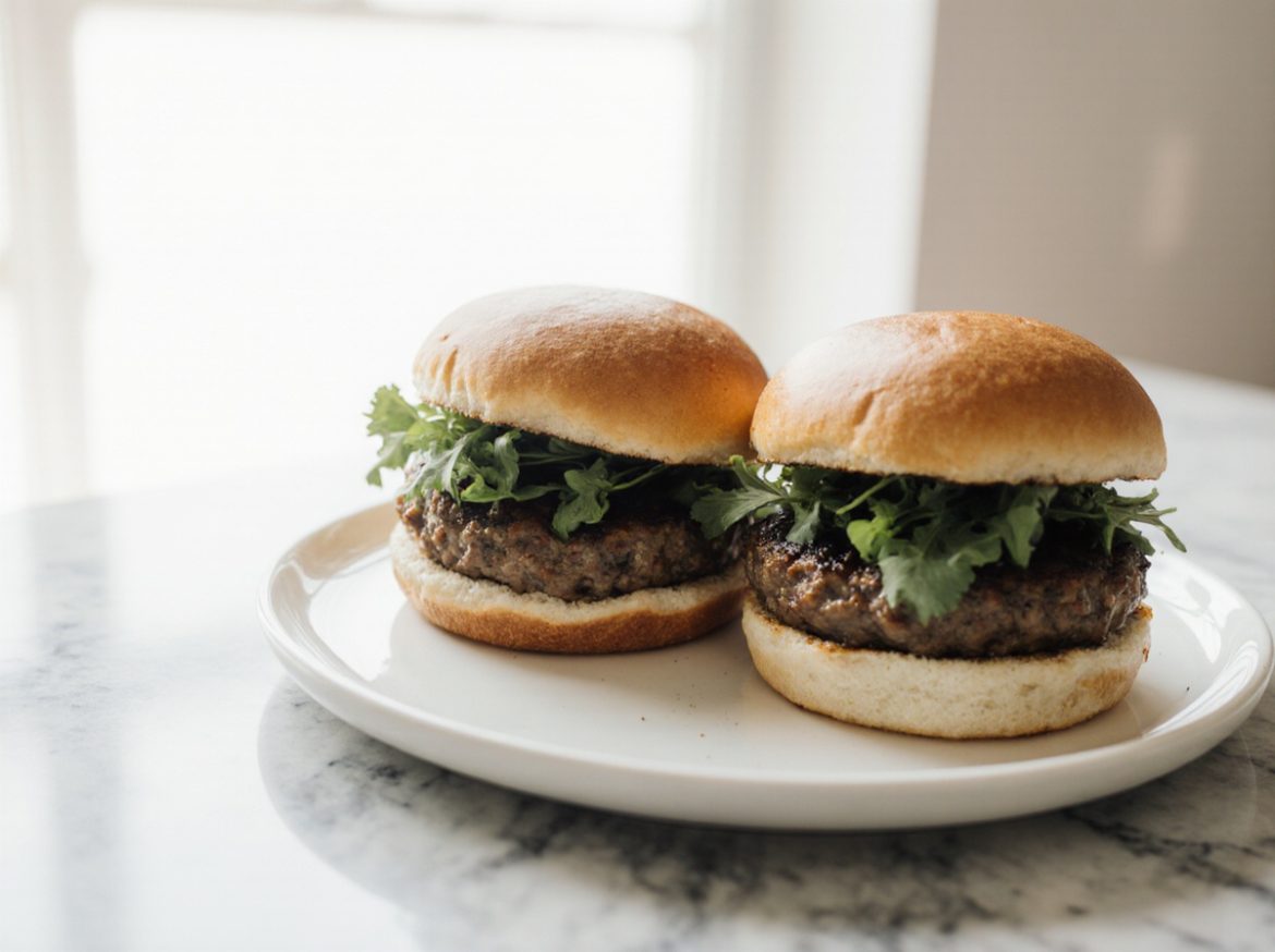 Heerlijke hamburger bereid in de airfryer