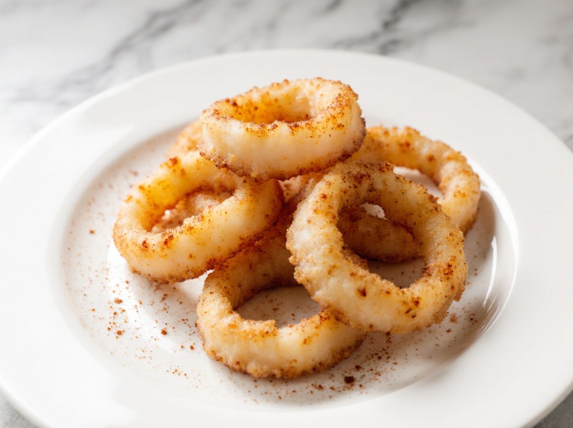 Inktvisringen in de Airfryer Heerlijke inktvisringen bereid in de airfryer.