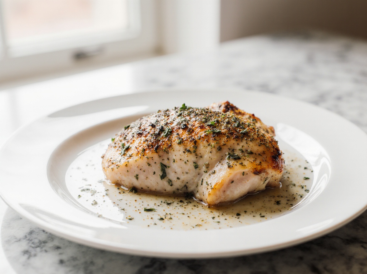 Kip in de airfryer bereid met smaakvolle kruiden.