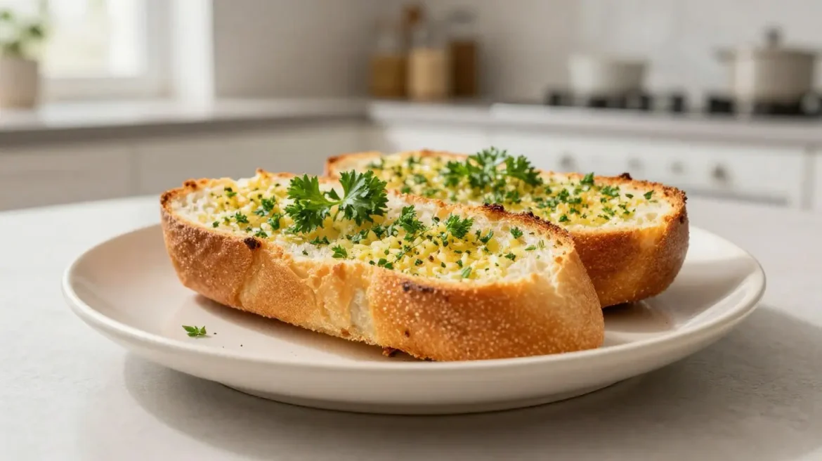 Heerlijk knoflookbrood bereid in de Airfryer met een krokante korst en smeuïge binnenkant.