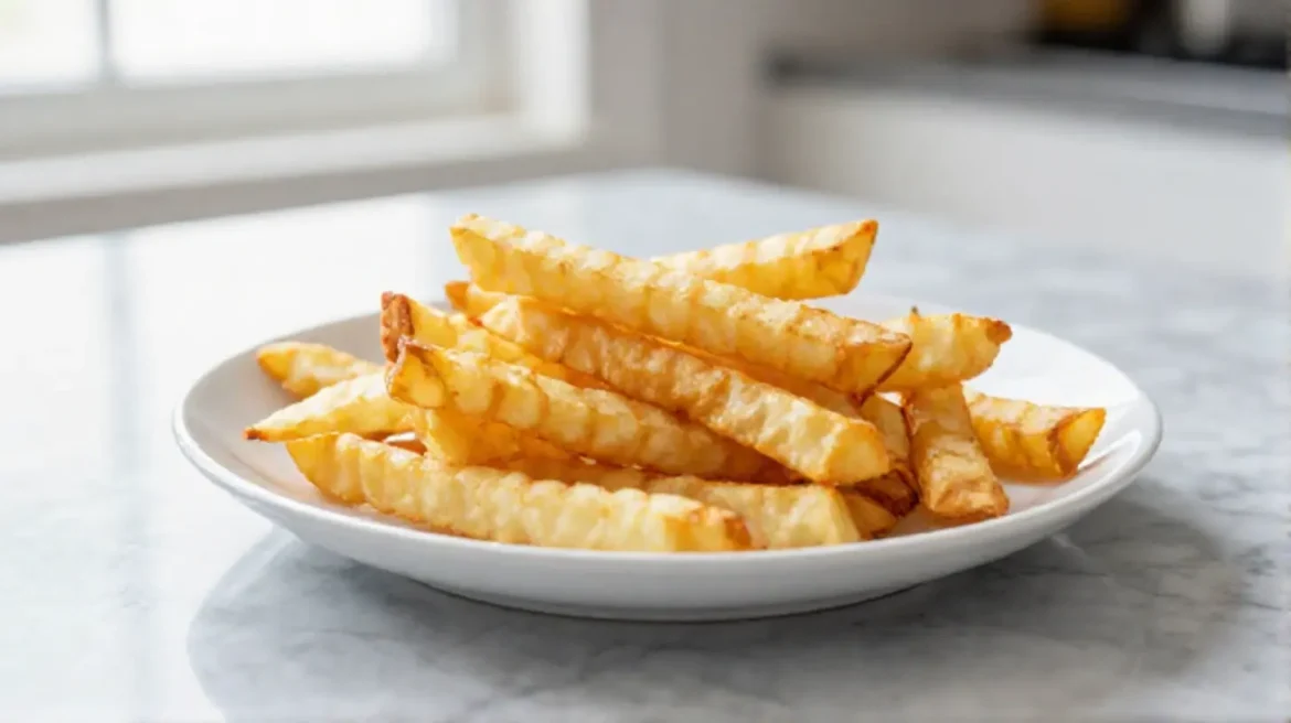 Koolrabi bereid in de airfryer voor een gezonde maaltijd.