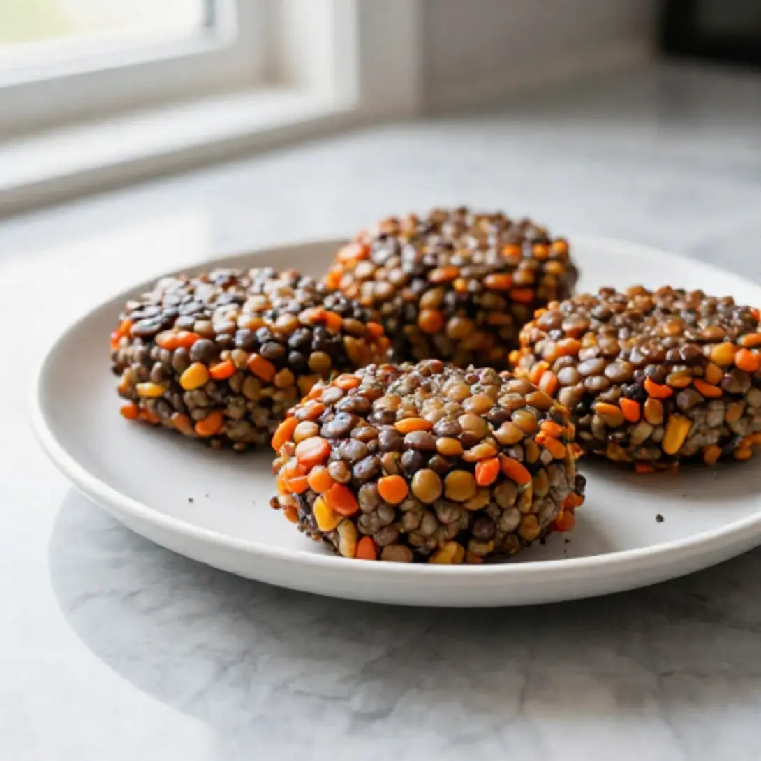 Zelfgemaakte linzenburgers in de airfryer, een geweldige vleesvervanger.