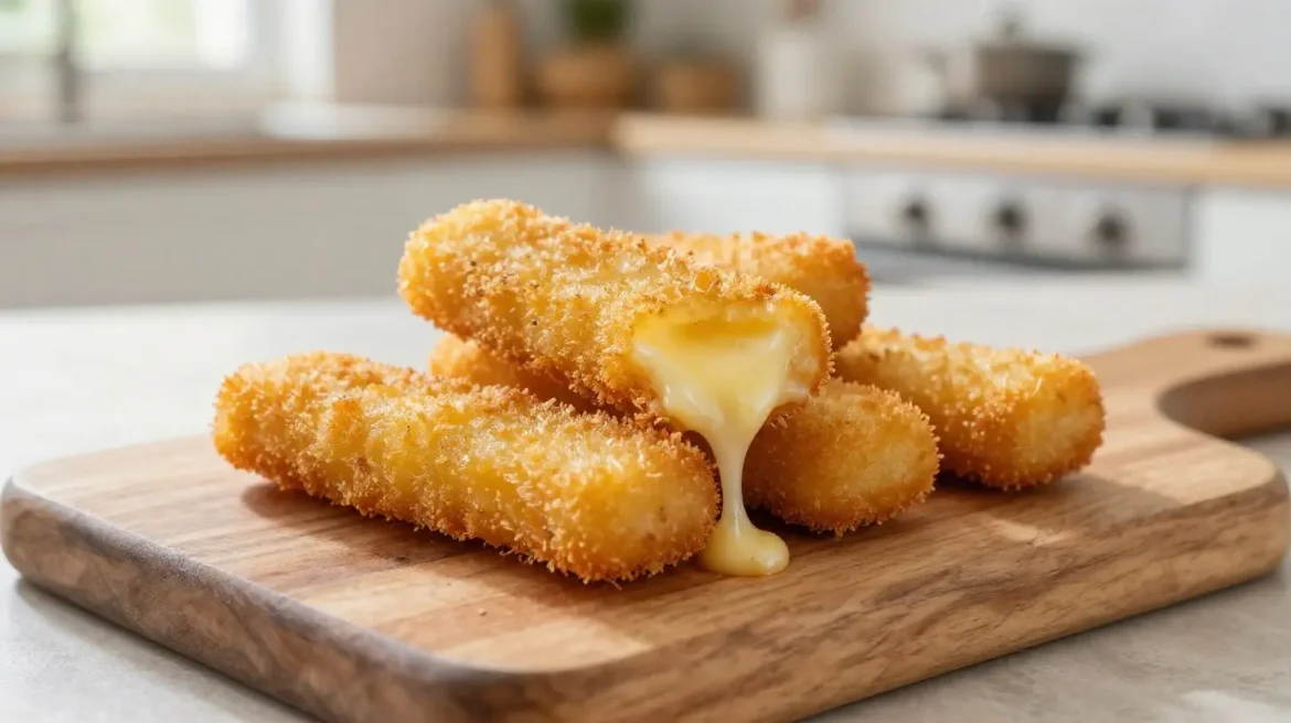 Crunchy mozzarella sticks uit de Airfryer, perfect voor een snack.