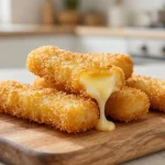 Crunchy mozzarella sticks uit de Airfryer, perfect voor een snack.