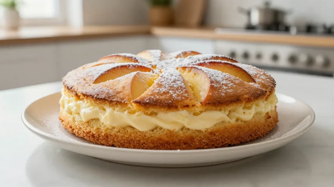 Perzik Yoghurt Cakeje Airfryer Heerlijk perzik yoghurt cakeje bereid in de Airfryer voor een perfecte smaakervaring.