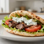 Heerlijke pita gyros bereid in de Airfryer voor een smaakvolle maaltijd.