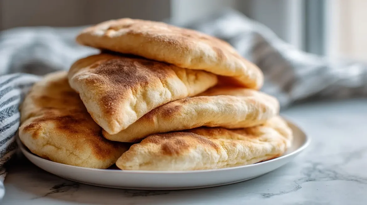 Heerlijke pitabroodjes gemaakt in de airfryer.