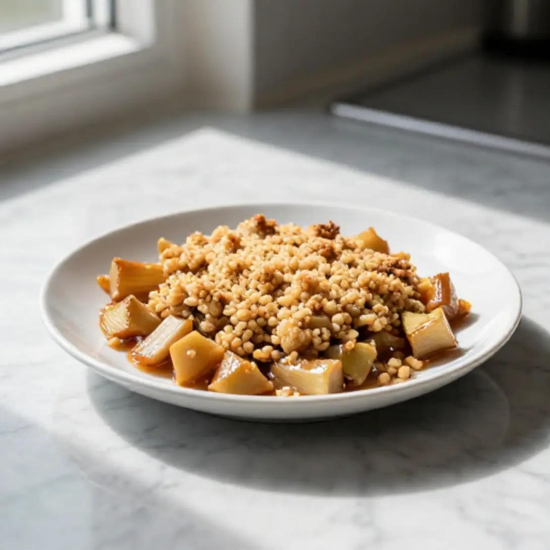 Rabarbercrumble in de Airfryer