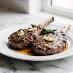 Een perfect gebakken ribeye uit de airfryer.