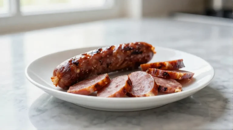 Heerlijke rookworst uit de airfryer, perfect krokant en sappig.