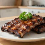 Heerlijke runderribs bereid in de Airfryer voor perfecte BBQ smaken.