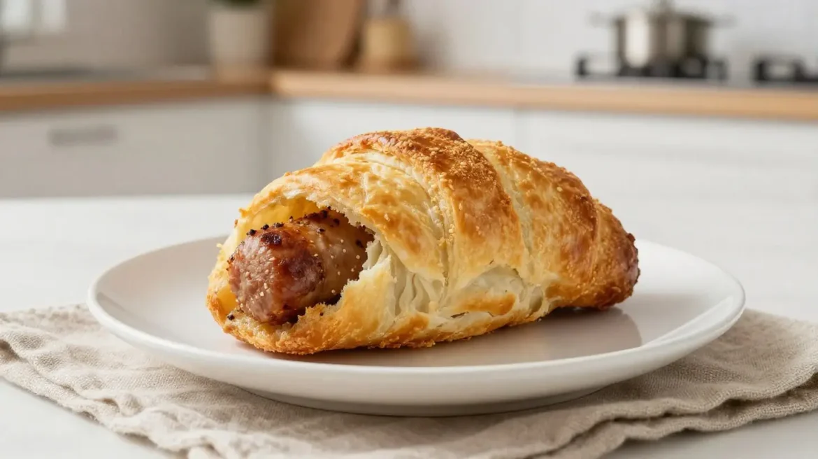 Heerlijke saucijzenbroodjes perfect bereid in de Airfryer voor een knapperige bite.