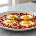 Heerlijke shakshuka bereid in de airfryer.