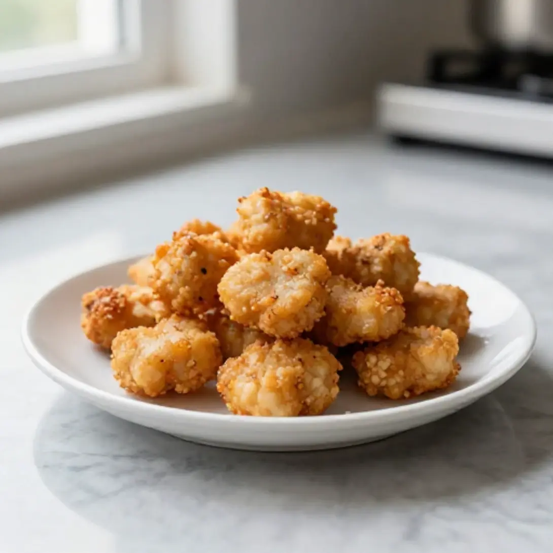 Heerlijke tempeh nuggets bereid in de Airfryer.