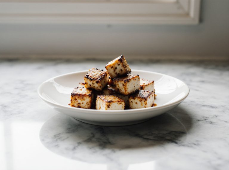 Tofu in de Airfryer Kruidige tofu bereid in de airfryer.