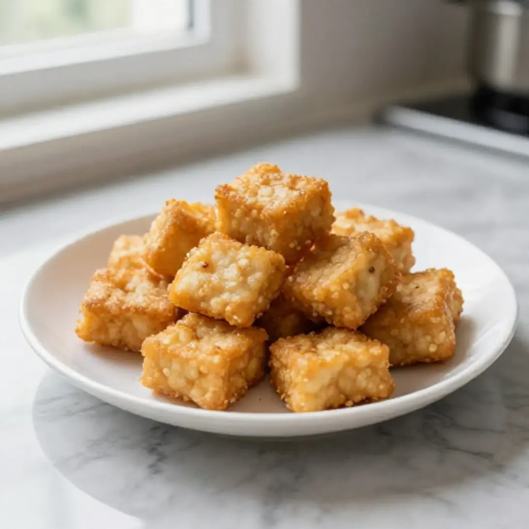 Heerlijke tofu nuggets bereid in de Airfryer.