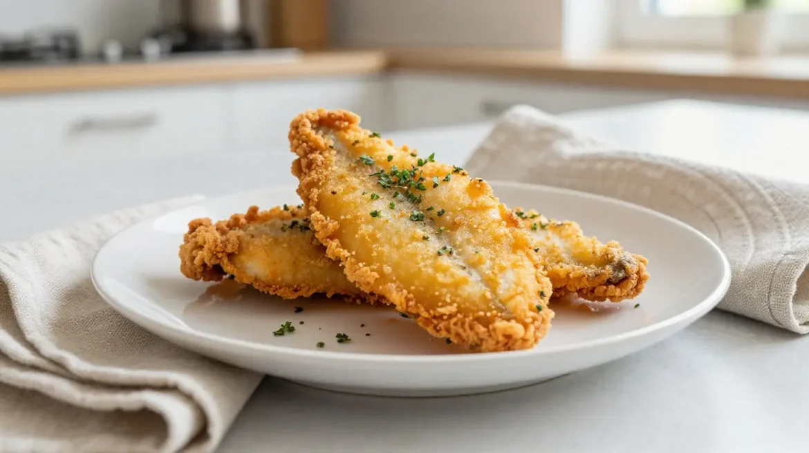 Heerlijke tongfilet bereid in de Airfryer met een krokante buitenkant.