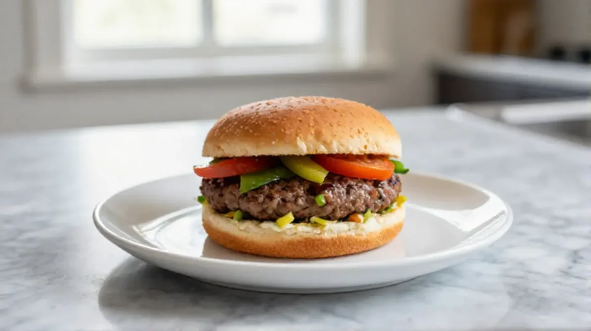 Heerlijke vegetarische burger bereidt in de airfryer.
