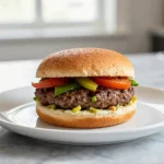 Heerlijke vegetarische burger bereidt in de airfryer.