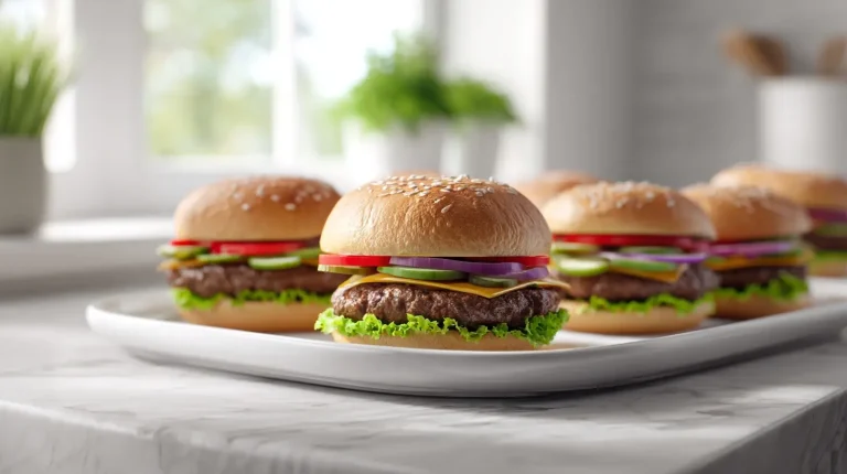 Verse hamburger bereid in de airfryer.