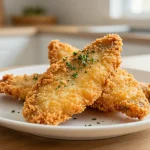 Knapperige visfilet met paneermeel, perfect bereid in de Airfryer.