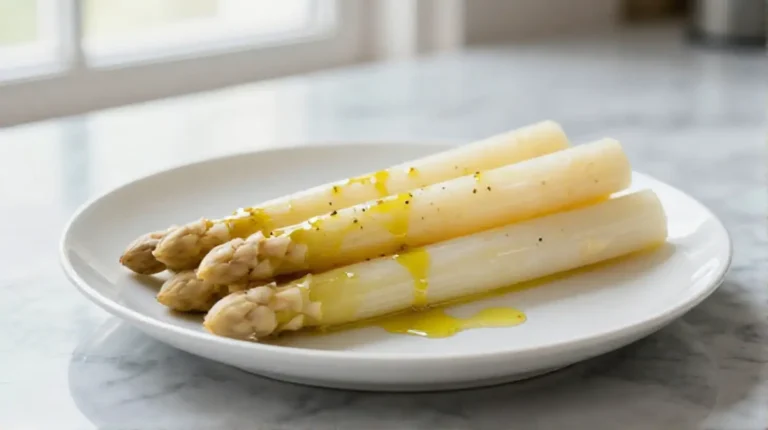 Witte asperges bereid in de Airfryer.